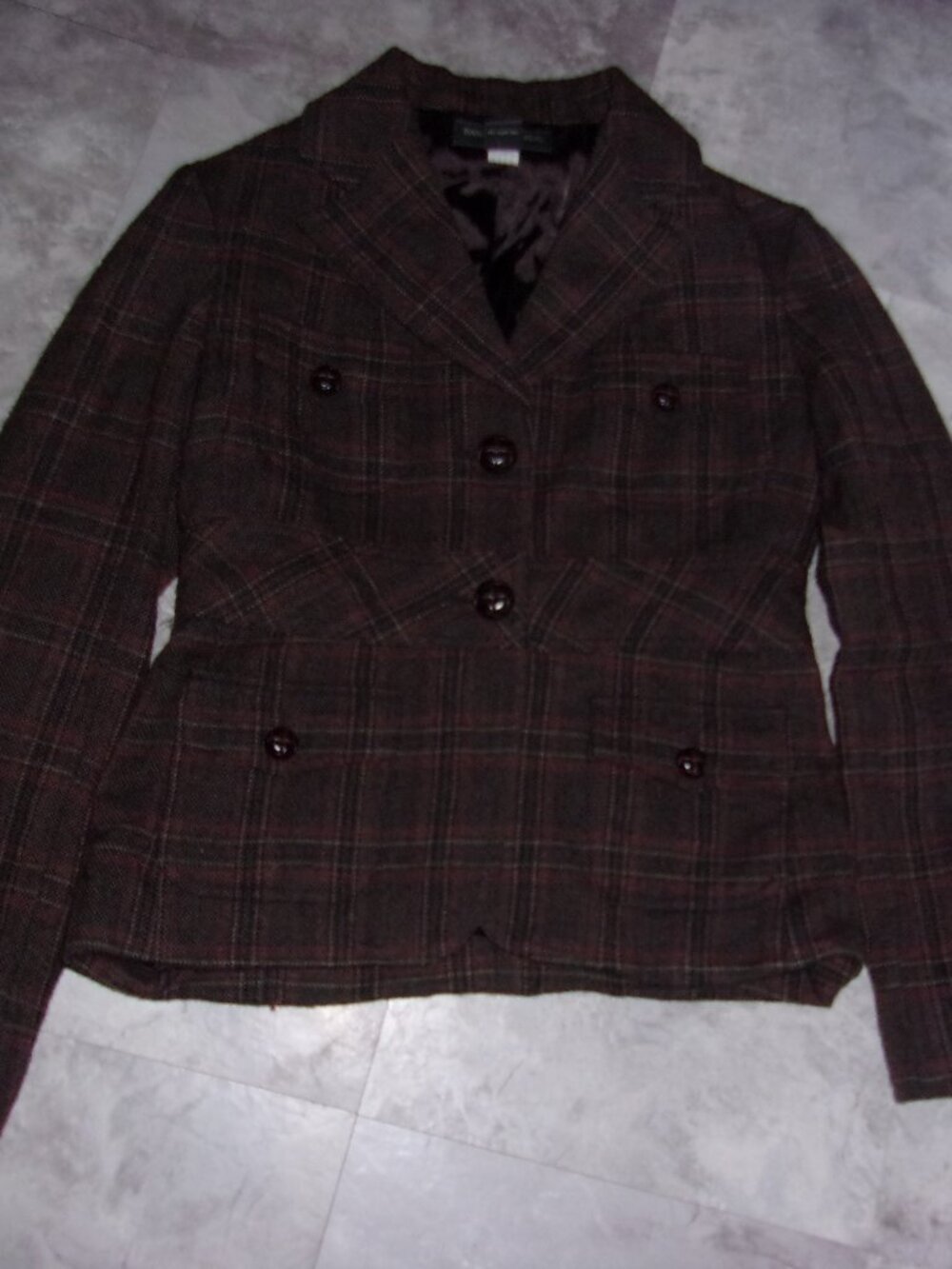 wool Banana Republic size small womens long sleeved coat jacket brown career